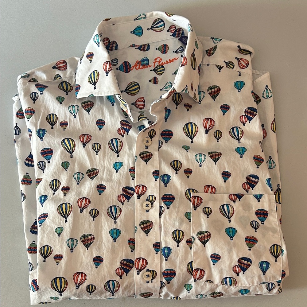 Alan flusser White Balloon Print Men's short sleeve Shirt